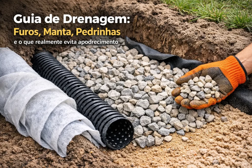 Guia completo de drenagem: manta, furos e pedrinhas contra apodrecimento